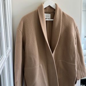 Vince wool cocoon coat in light camel XXS